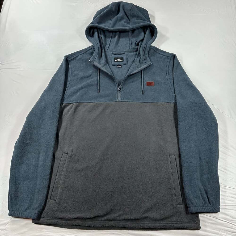 O'Neill Mens Vantage SuperFleece 1/2 Zip Hoodie Blue Gray Size L Skater